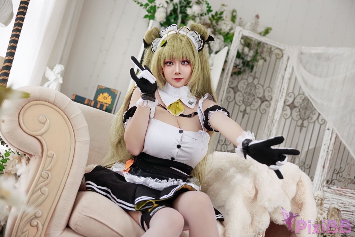 Cosplayer A Xuexue goddess of victory Nikki Soda maid PixiBB.COM 009