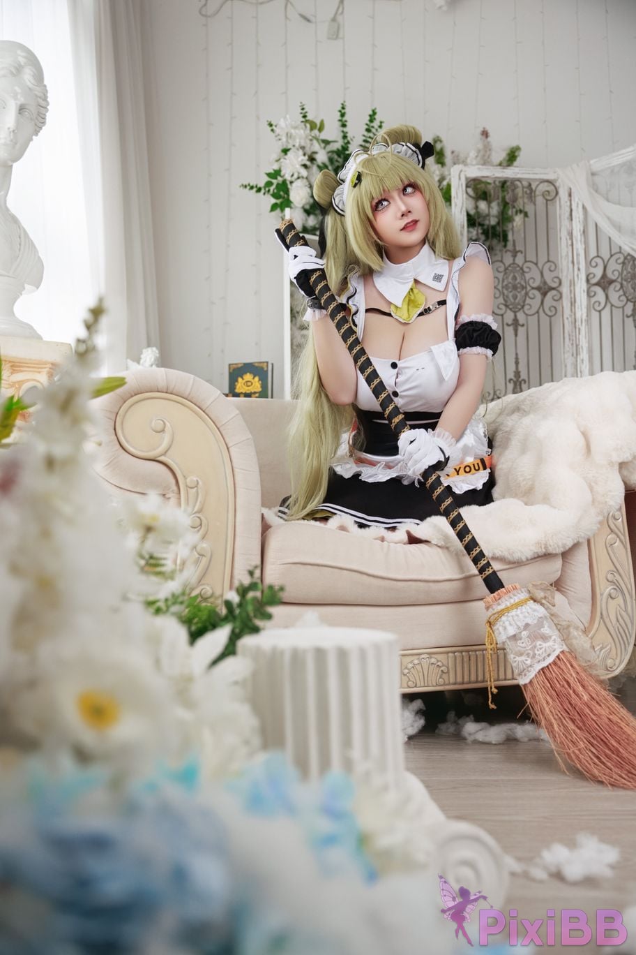 Cosplayer A Xuexue goddess of victory Nikki Soda maid PixiBB.COM 012