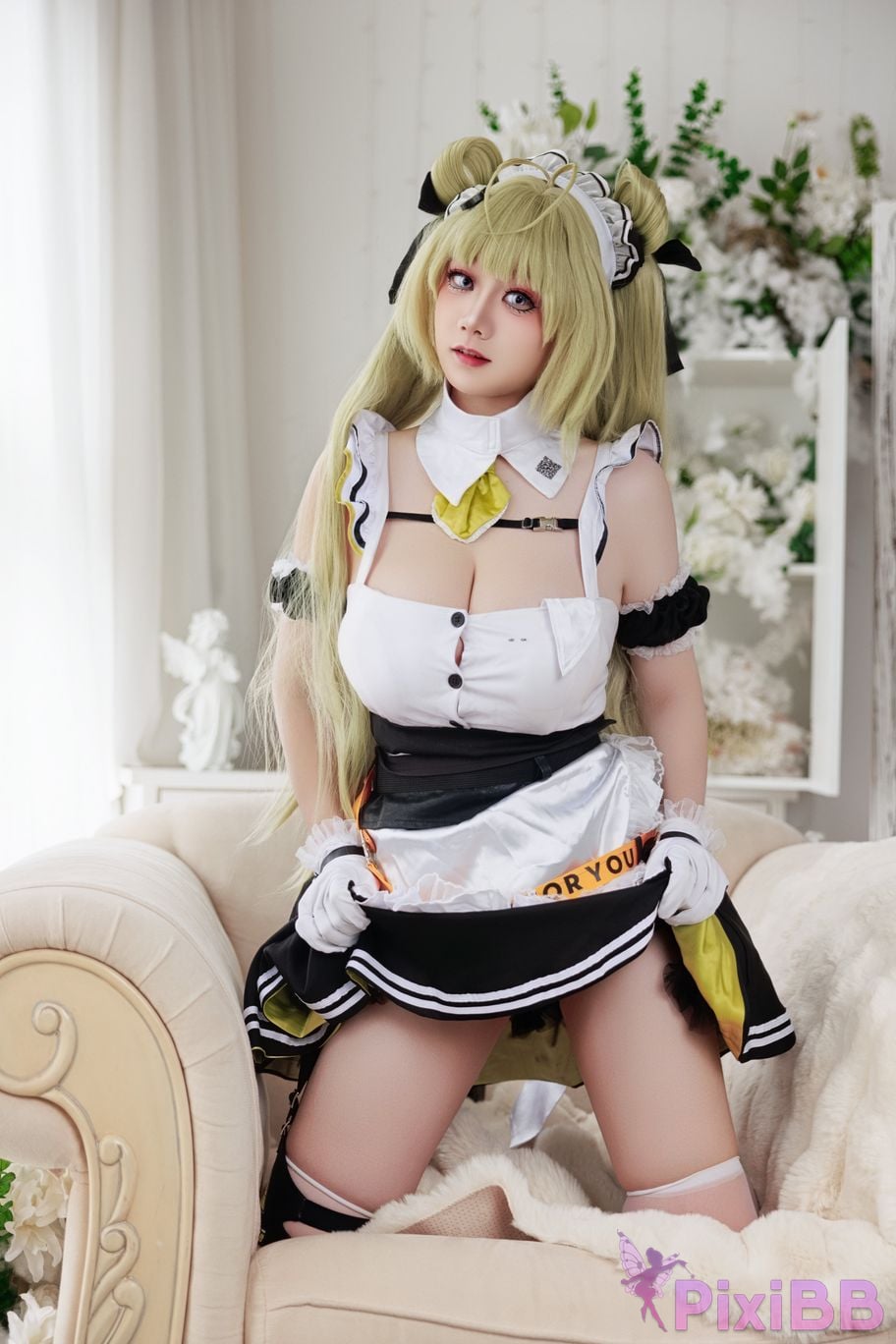 Cosplayer A Xuexue goddess of victory Nikki Soda maid PixiBB.COM 013