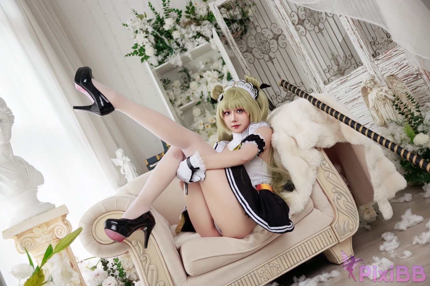 Cosplayer A Xuexue goddess of victory Nikki Soda maid PixiBB.COM 017