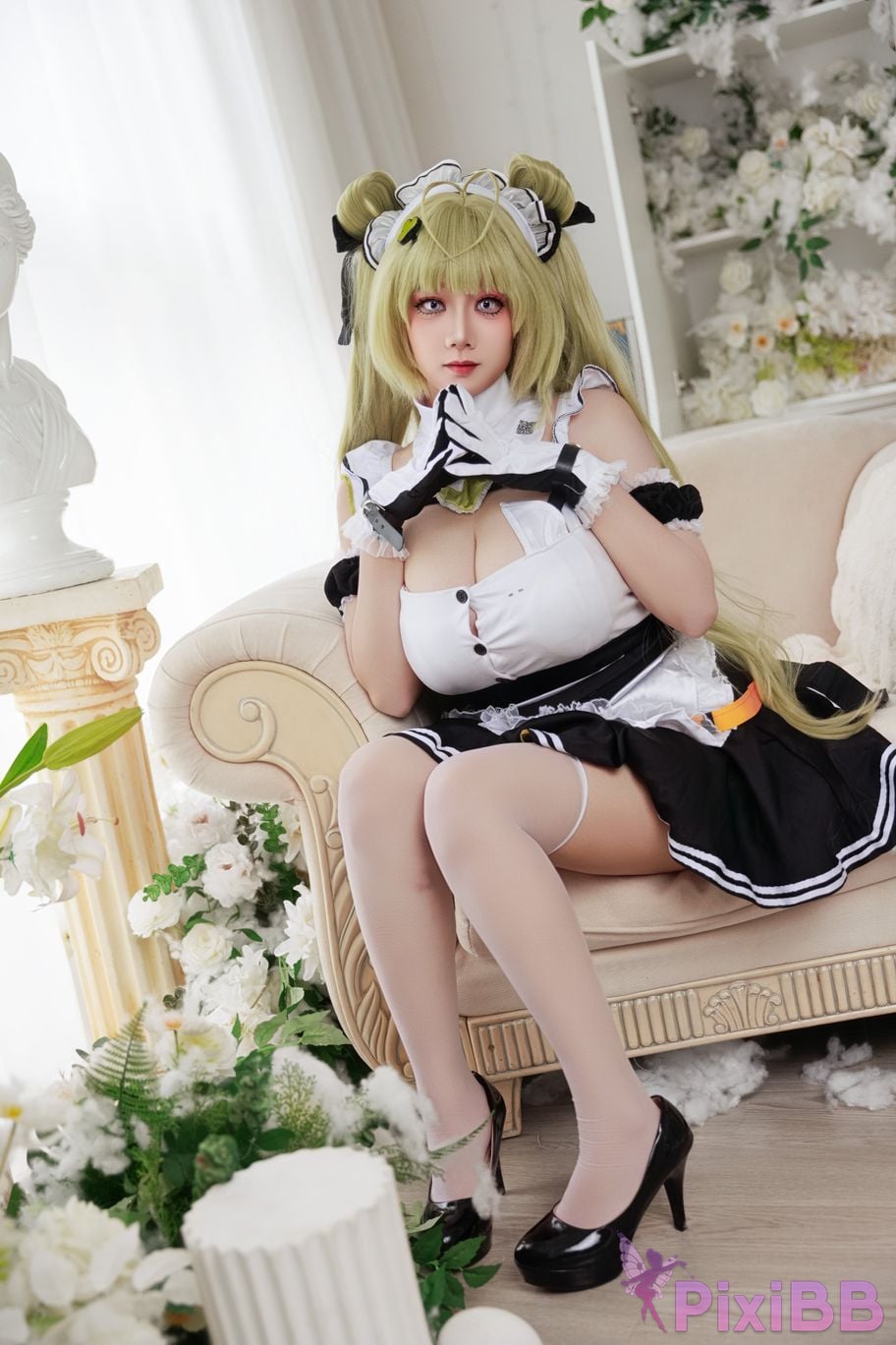 Cosplayer A Xuexue goddess of victory Nikki Soda maid PixiBB.COM 018