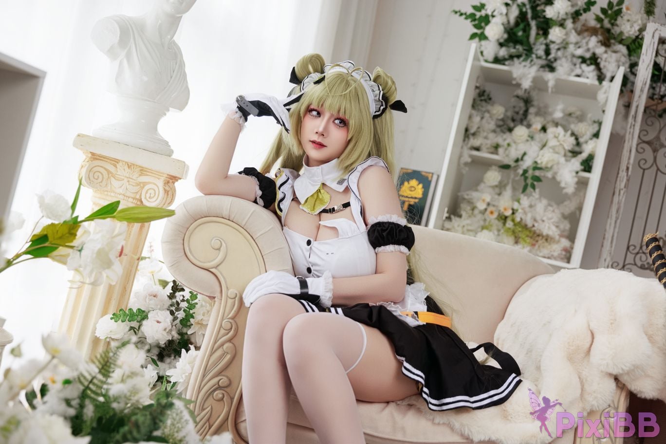 Cosplayer A Xuexue goddess of victory Nikki Soda maid PixiBB.COM 019