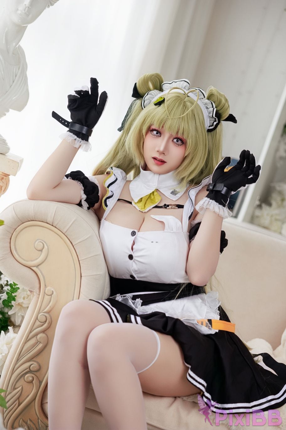 Cosplayer A Xuexue goddess of victory Nikki Soda maid PixiBB.COM 020
