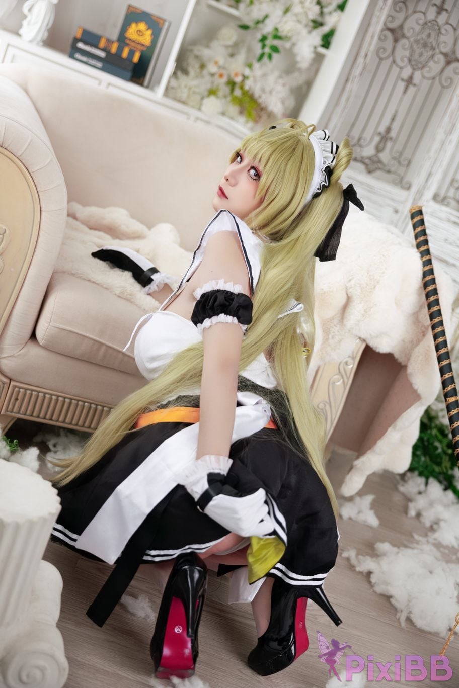 Cosplayer A Xuexue goddess of victory Nikki Soda maid PixiBB.COM 023