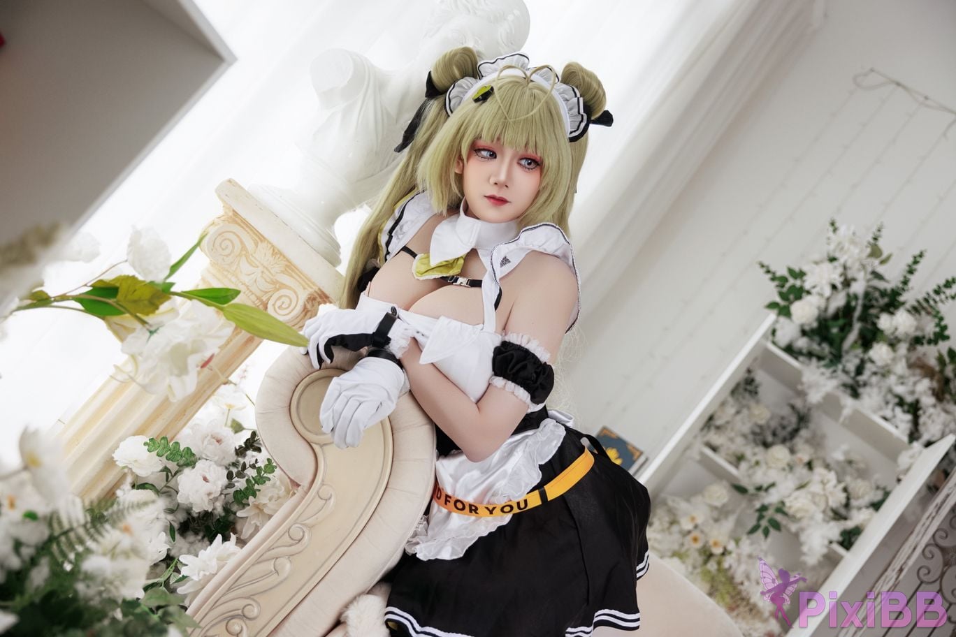 Cosplayer A Xuexue goddess of victory Nikki Soda maid PixiBB.COM 024