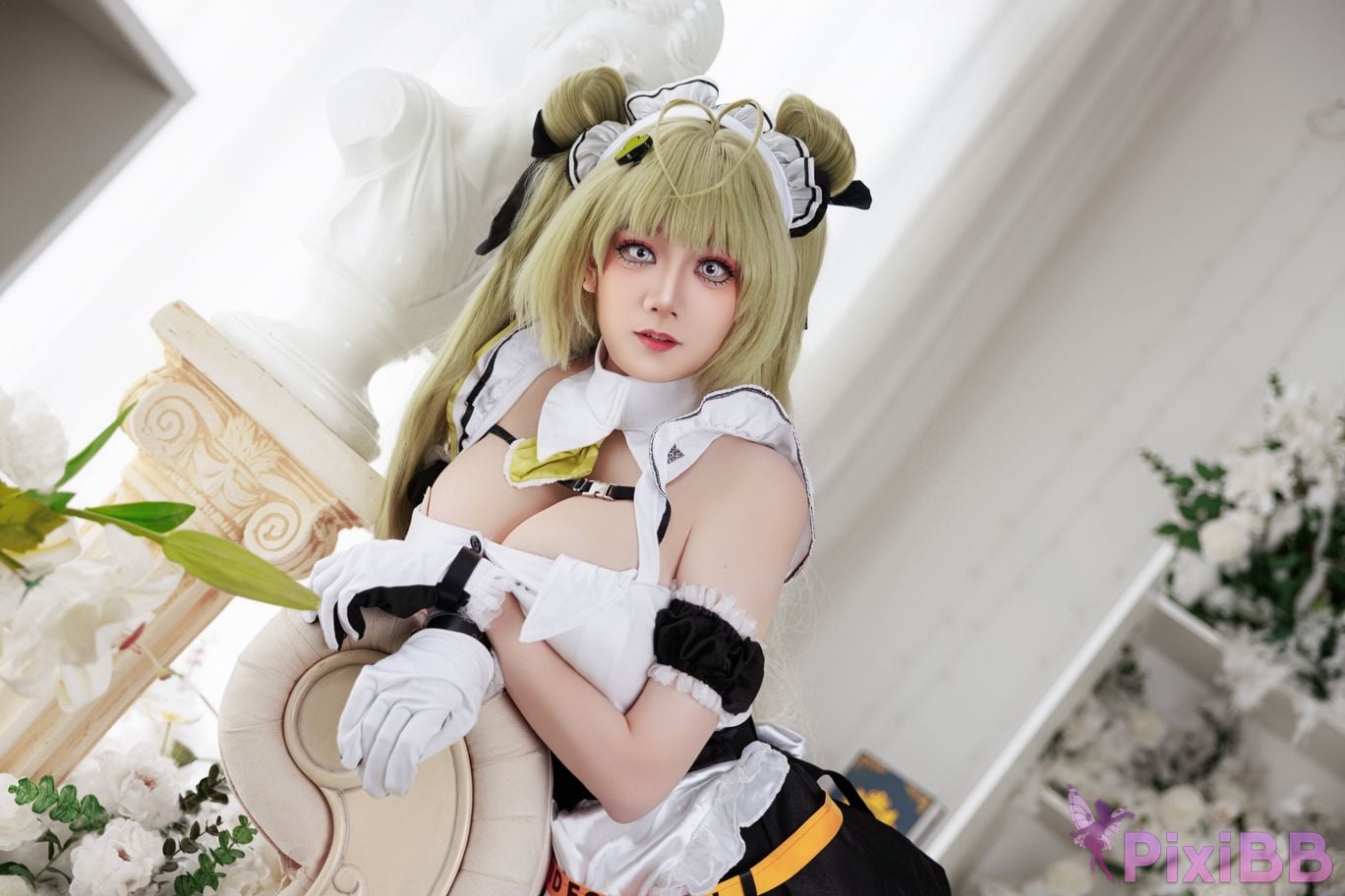 Cosplayer A Xuexue goddess of victory Nikki Soda maid PixiBB.COM 026