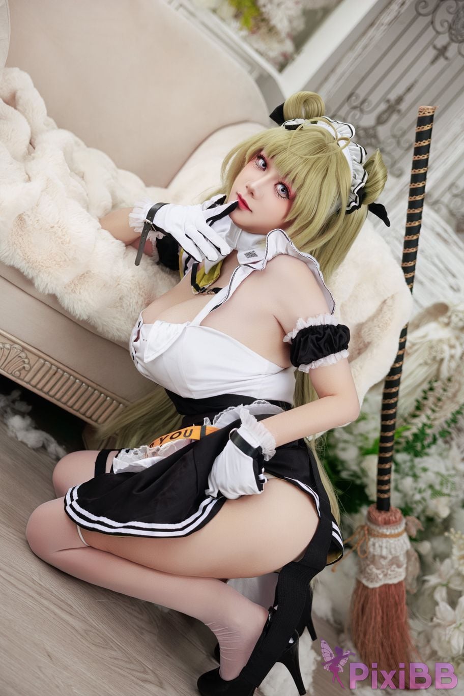 Cosplayer A Xuexue goddess of victory Nikki Soda maid PixiBB.COM 027