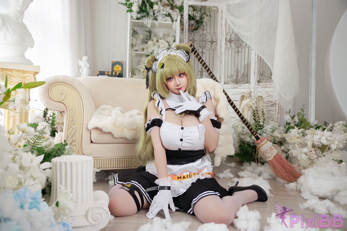 Cosplayer A Xuexue goddess of victory Nikki Soda maid PixiBB.COM 028