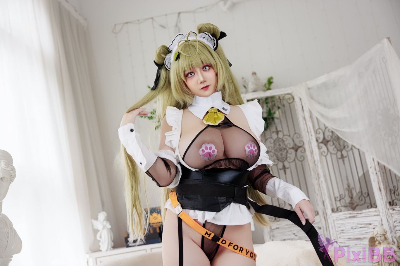 Cosplayer A Xuexue goddess of victory Nikki Soda maid PixiBB.COM 032