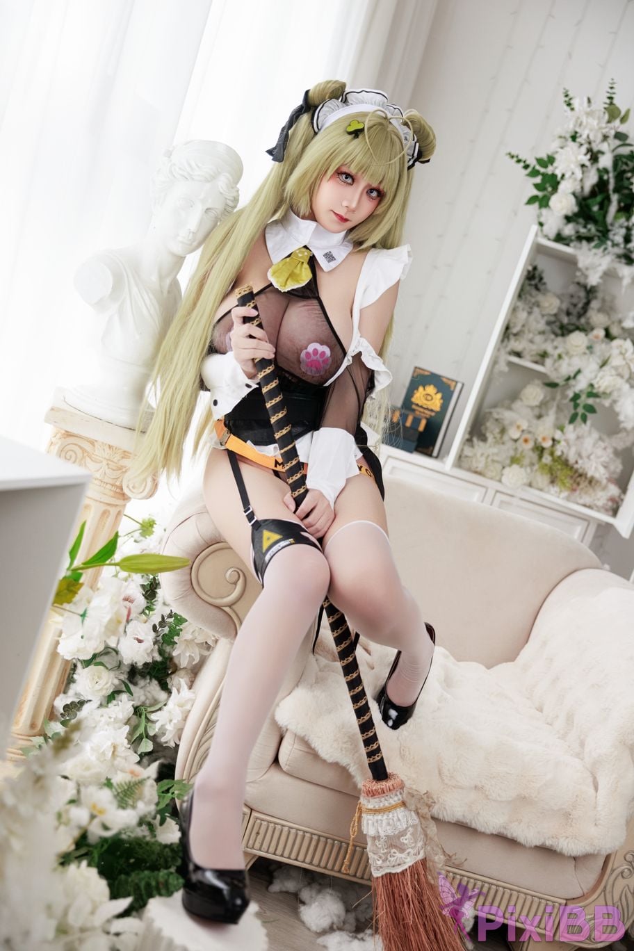 Cosplayer A Xuexue goddess of victory Nikki Soda maid PixiBB.COM 037