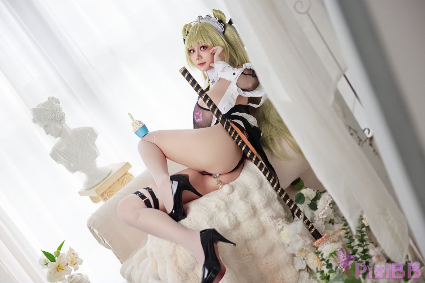 Cosplayer A Xuexue goddess of victory Nikki Soda maid PixiBB.COM 047