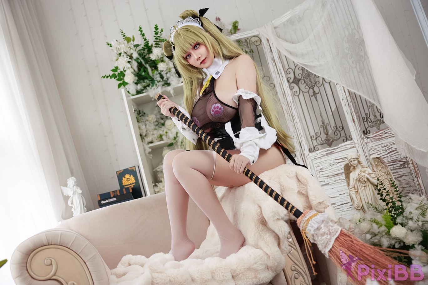 Cosplayer A Xuexue goddess of victory Nikki Soda maid PixiBB.COM 049