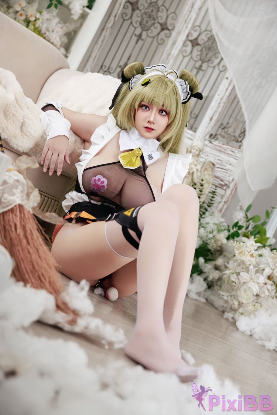 Cosplayer A Xuexue goddess of victory Nikki Soda maid PixiBB.COM 054