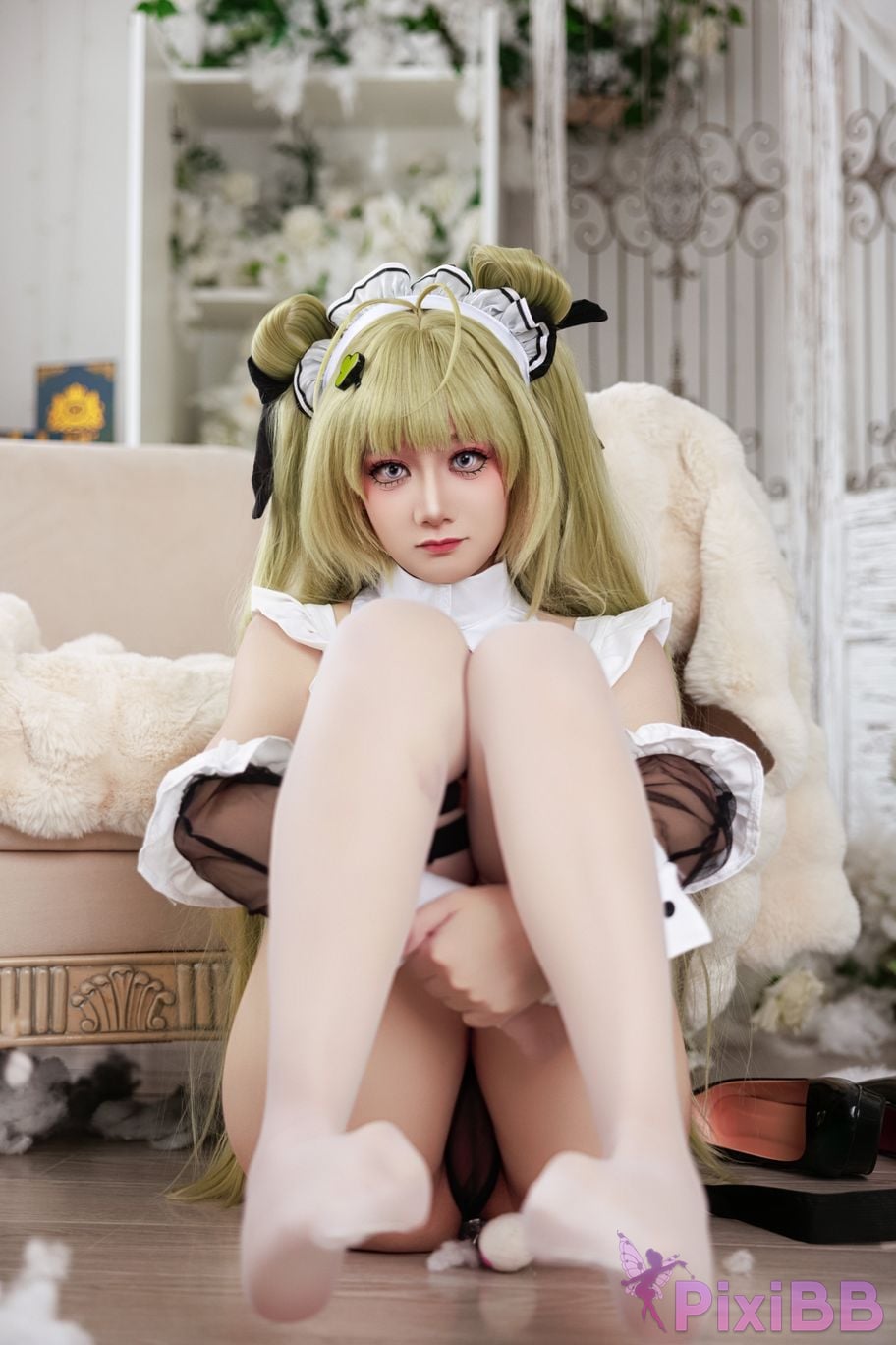 Cosplayer A Xuexue goddess of victory Nikki Soda maid PixiBB.COM 056
