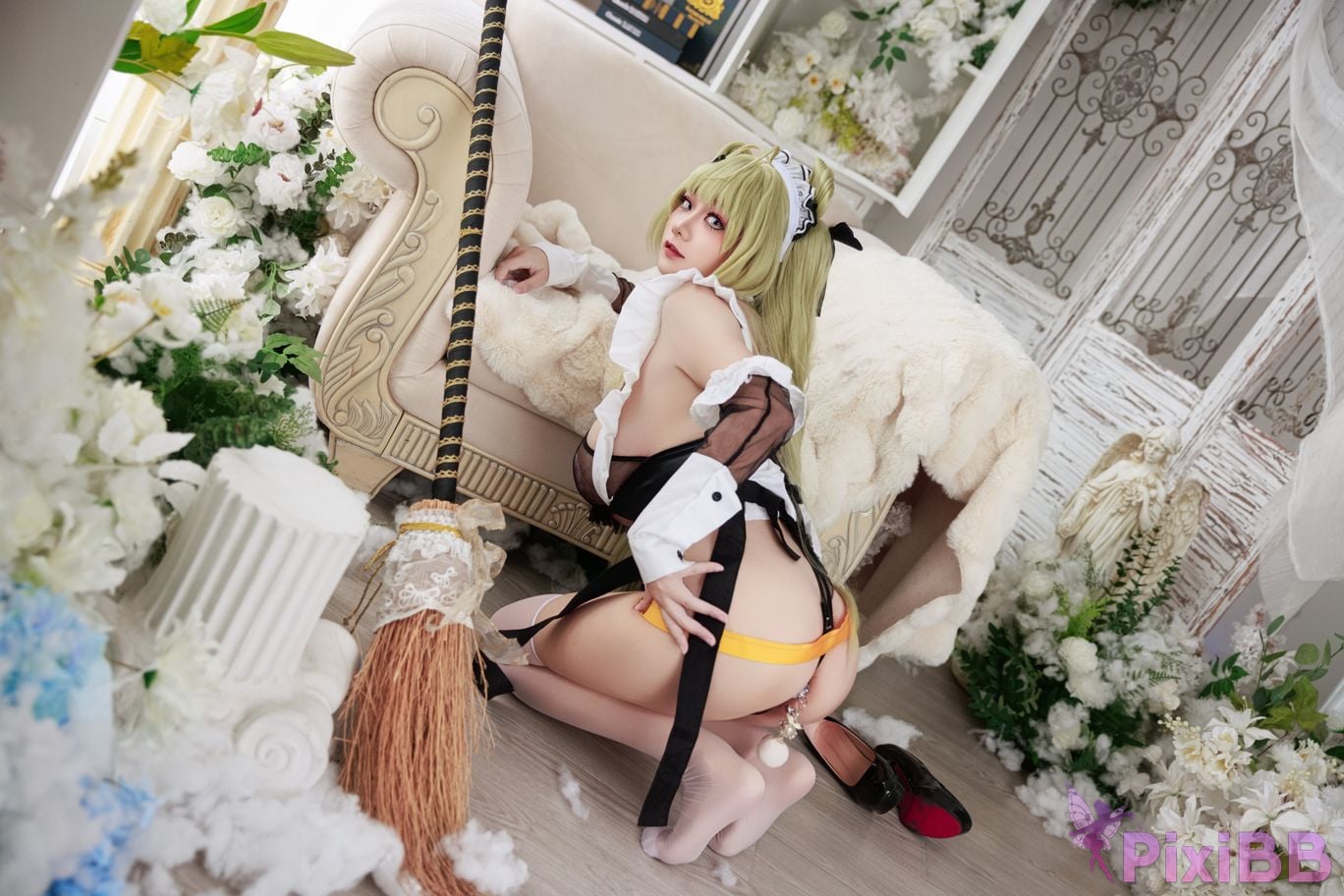 Cosplayer A Xuexue goddess of victory Nikki Soda maid PixiBB.COM 057