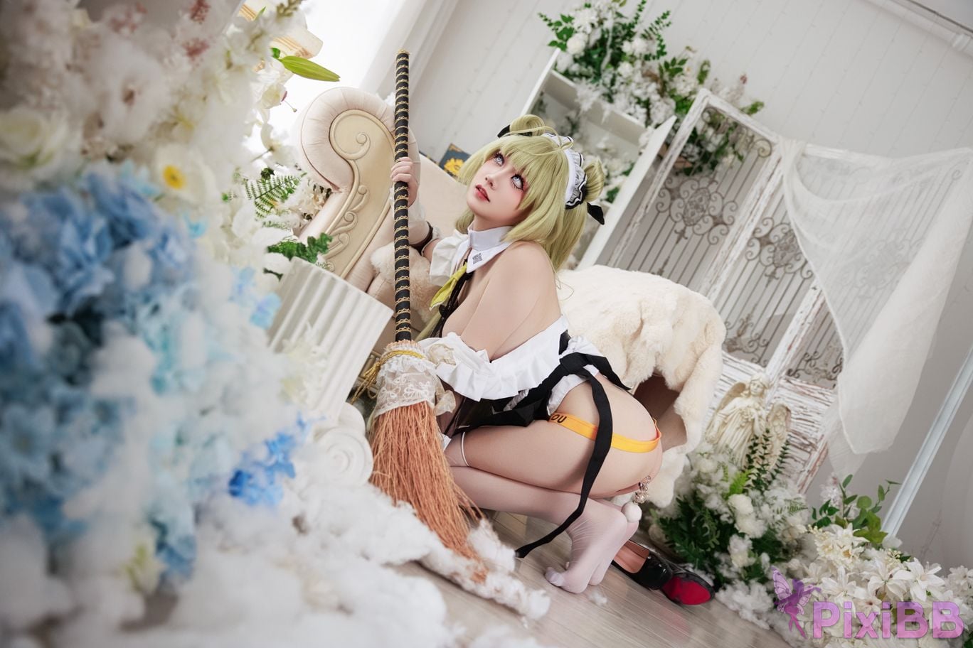 Cosplayer A Xuexue goddess of victory Nikki Soda maid PixiBB.COM 059