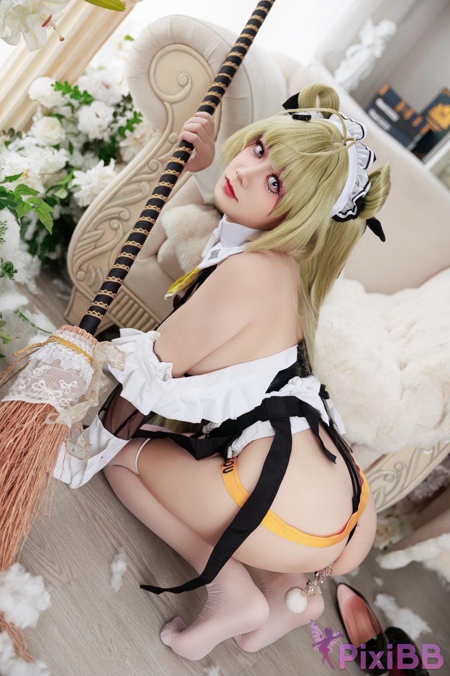 Cosplayer A Xuexue goddess of victory Nikki Soda maid PixiBB.COM 060