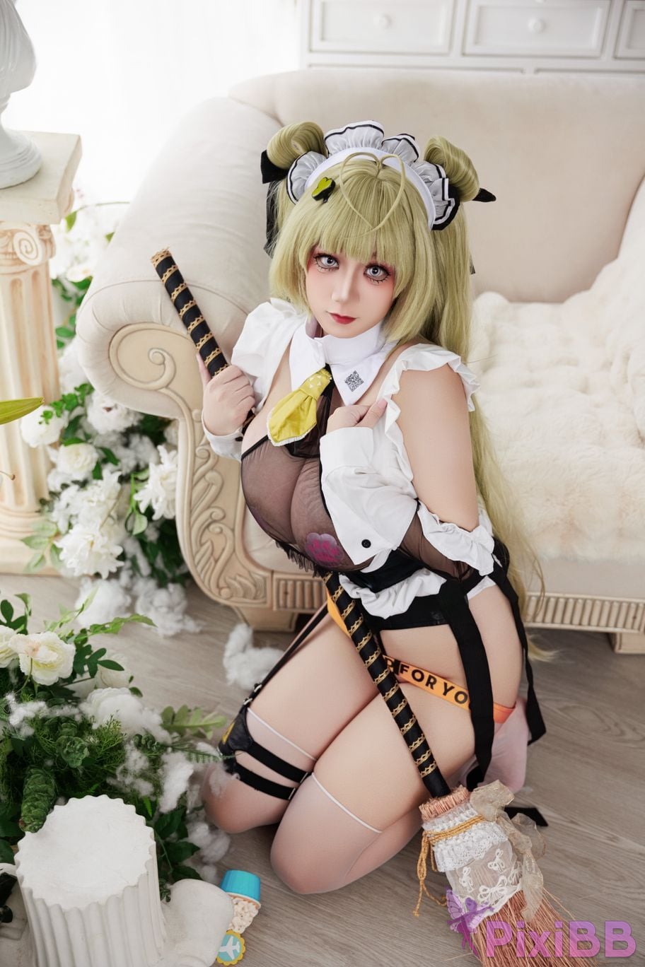 Cosplayer A Xuexue goddess of victory Nikki Soda maid PixiBB.COM 063