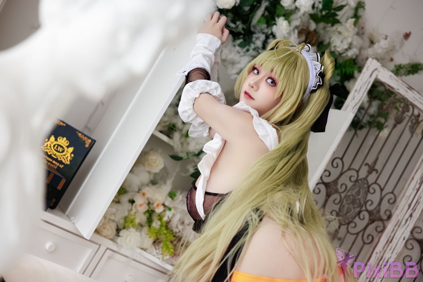 Cosplayer A Xuexue goddess of victory Nikki Soda maid PixiBB.COM 071