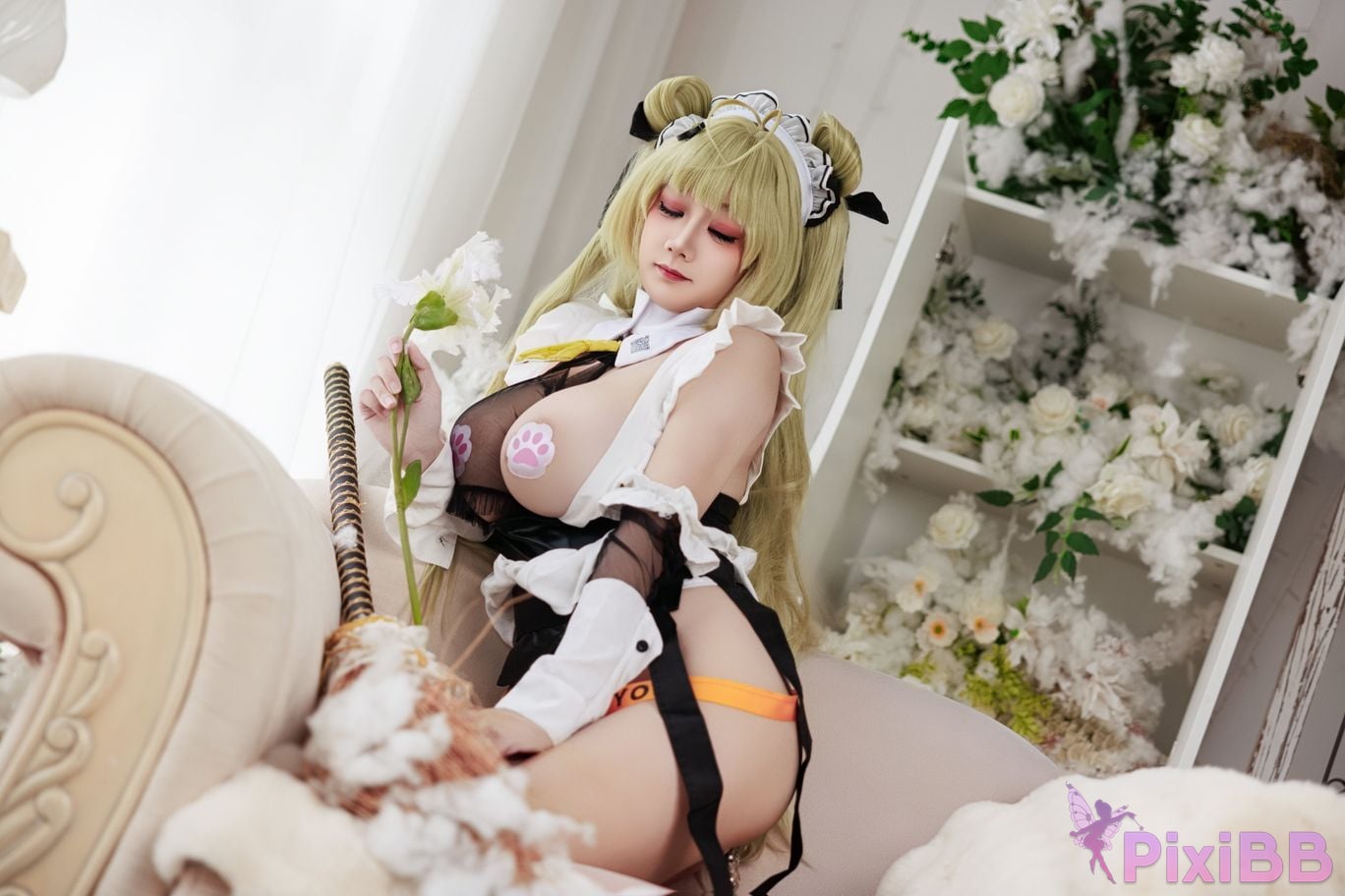 Cosplayer A Xuexue goddess of victory Nikki Soda maid PixiBB.COM 085