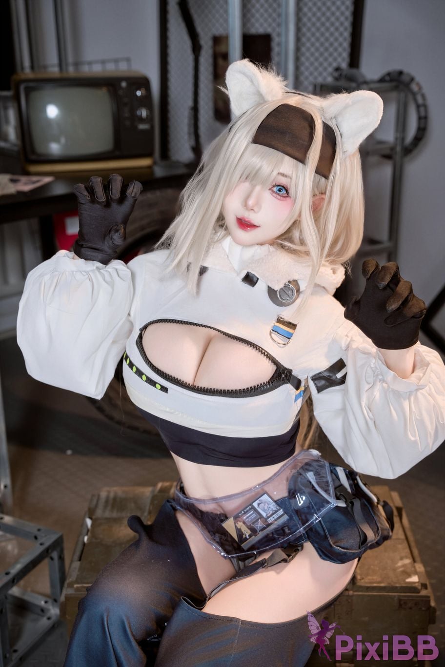 Cosplayer Last night 787 Arknights aurora PixiBB.COM 002