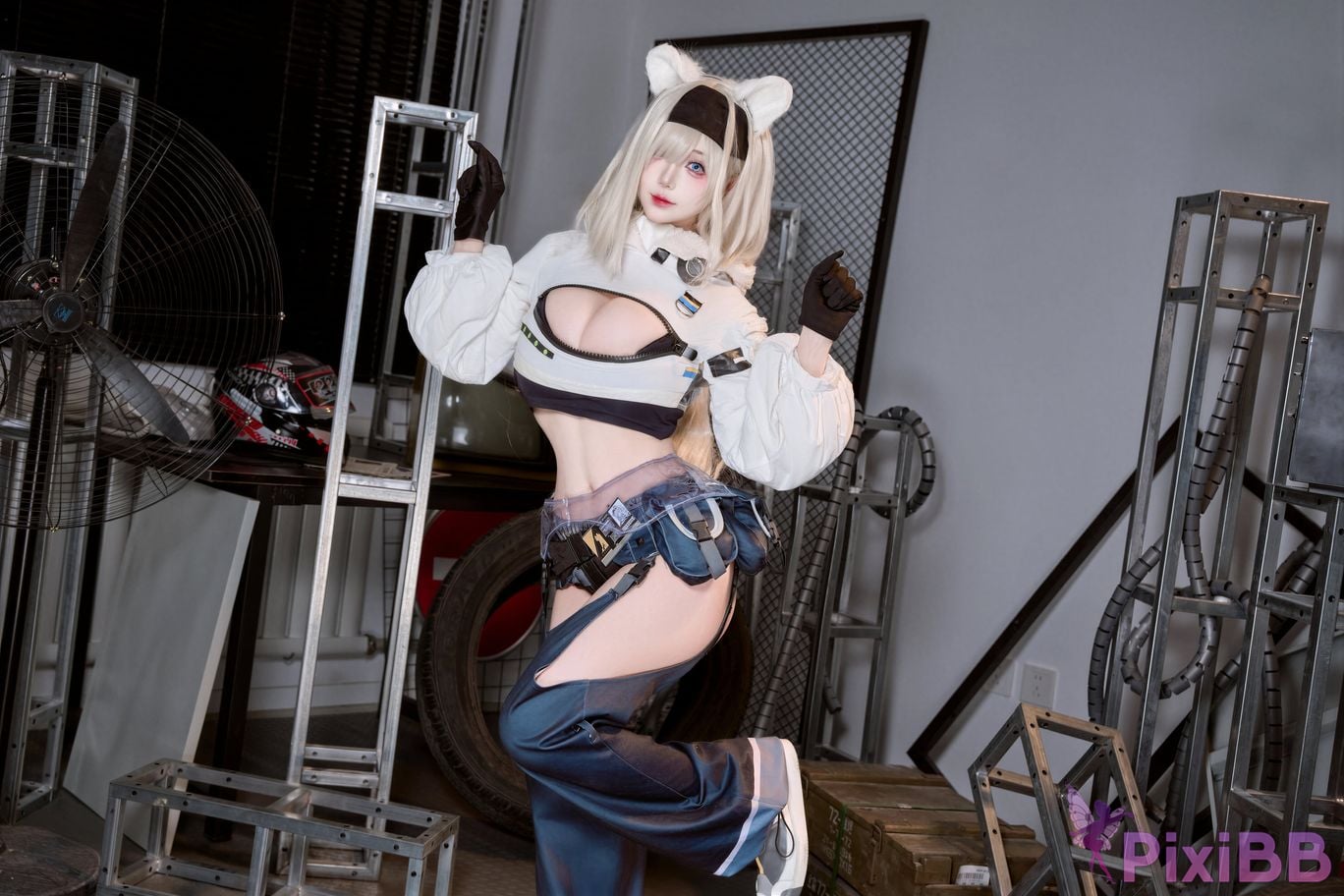 Cosplayer Last night 787 Arknights aurora PixiBB.COM 012