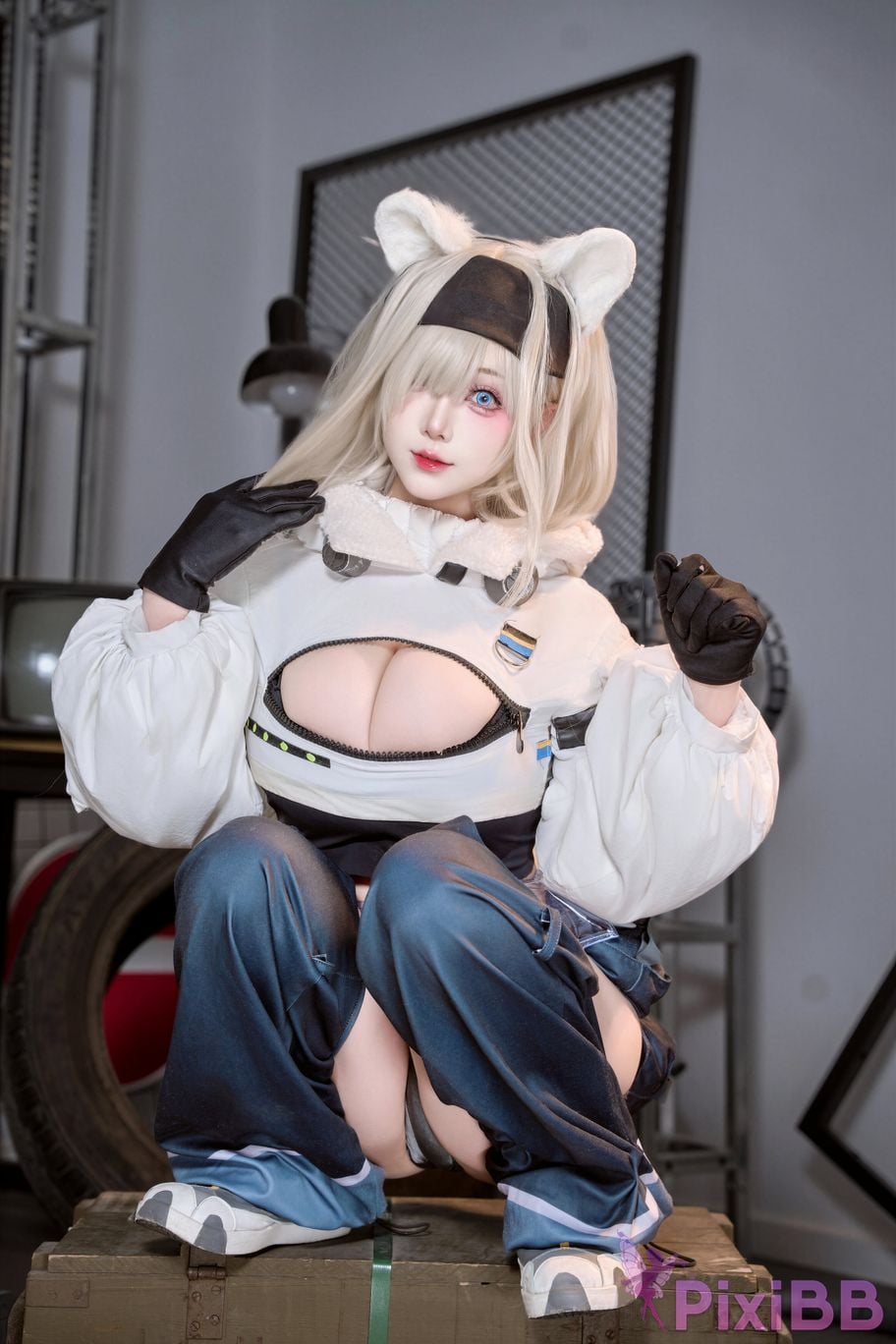 Cosplayer Last night 787 Arknights aurora PixiBB.COM 024