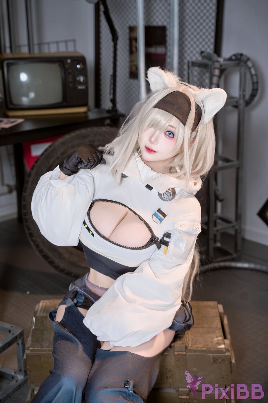 Cosplayer Last night 787 Arknights aurora PixiBB.COM 025