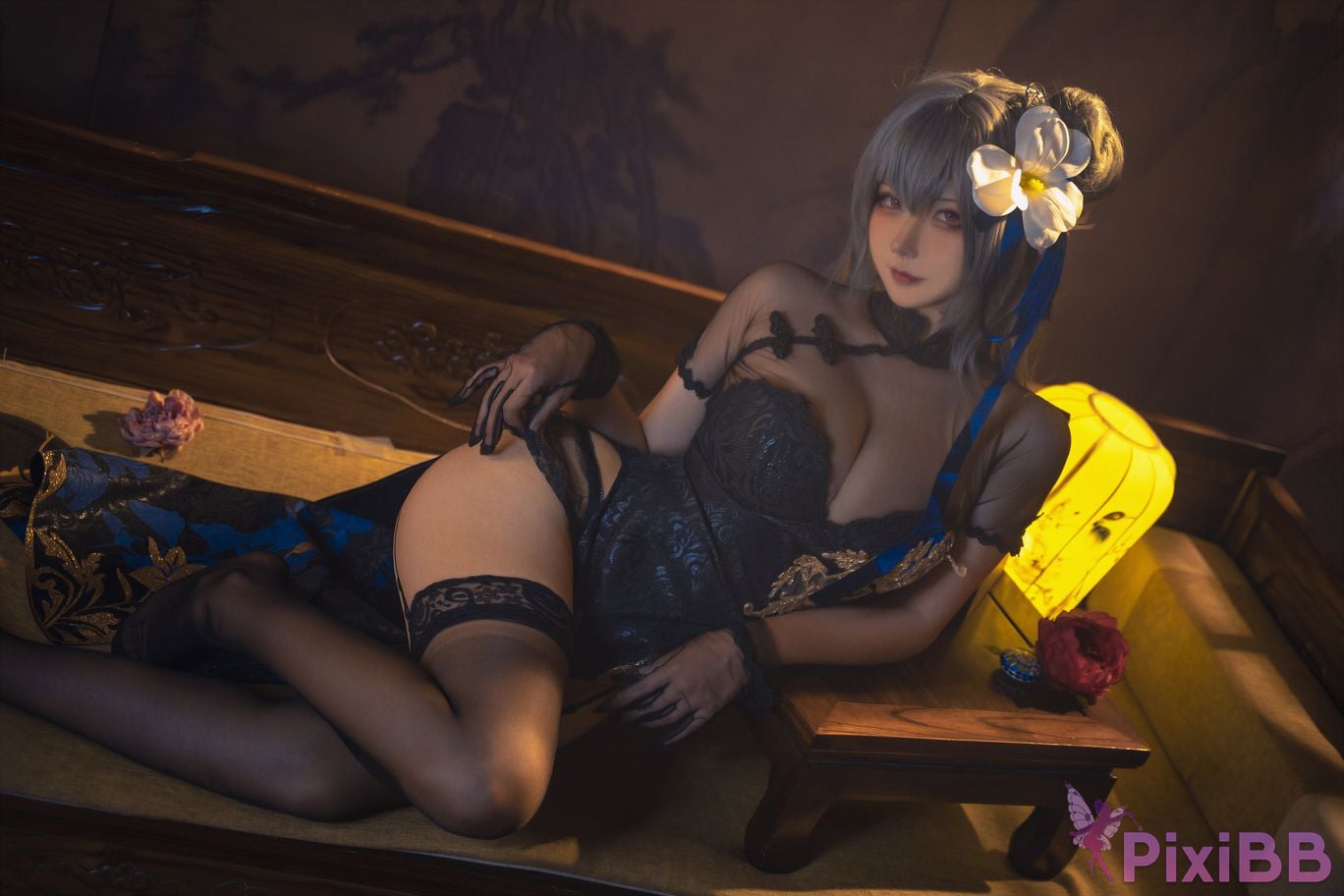 Cosplayer Seya lion smash azur lane Louis IX cheongsam PixiBB.COM 010