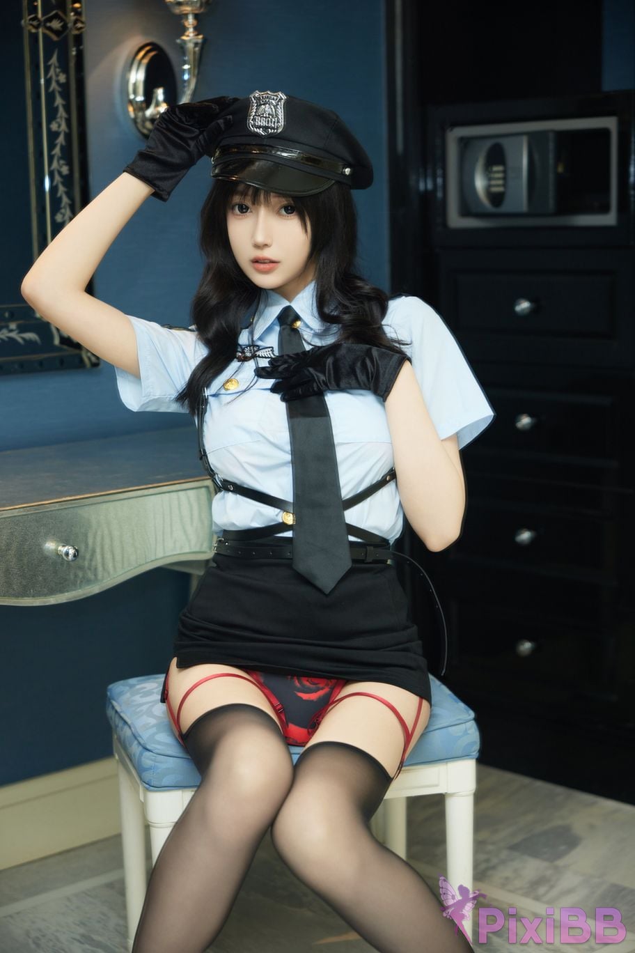 No watermark for in app purchases Yueer Yue er blue uniform PixiBB.COM 003