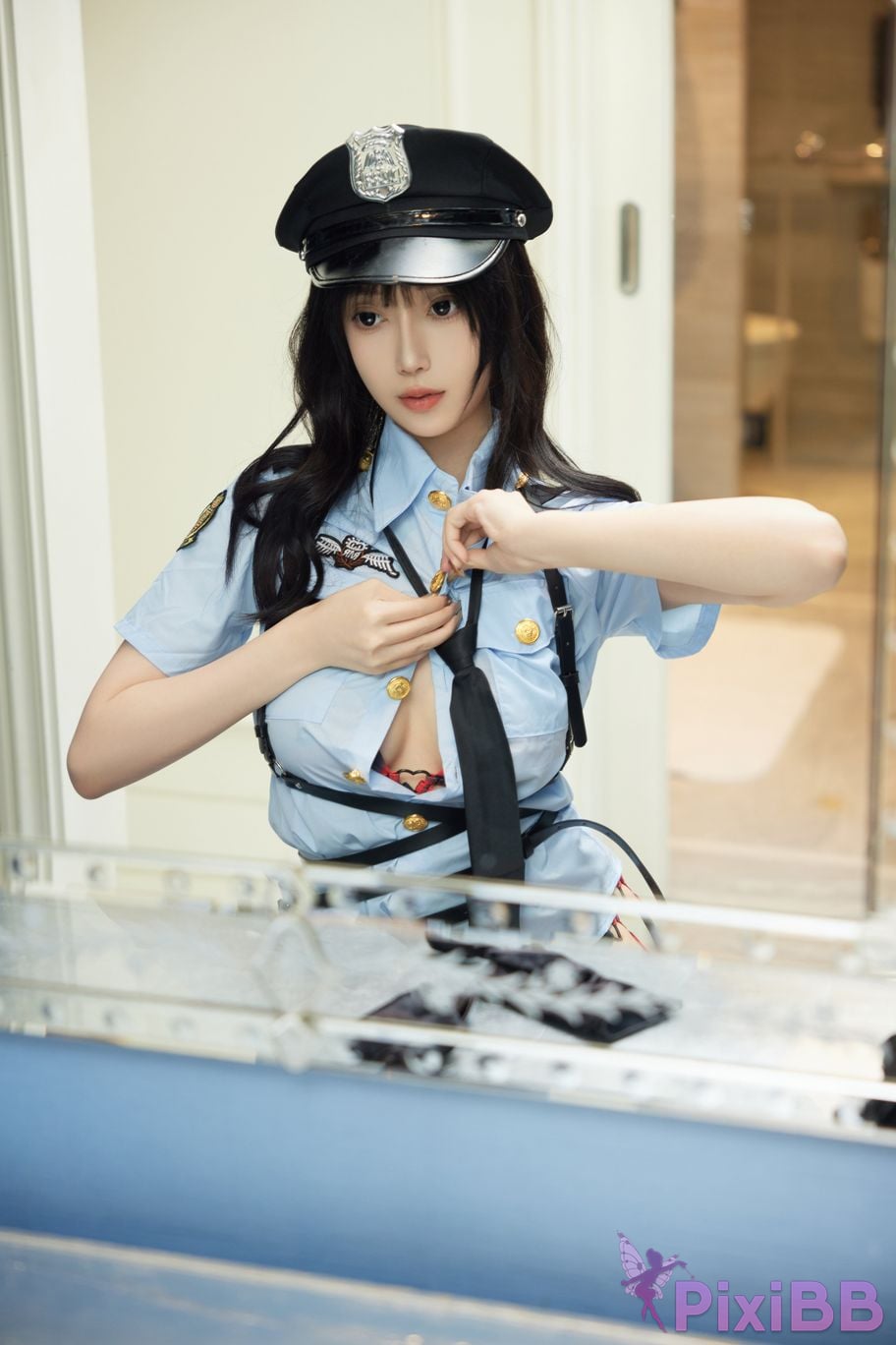 No watermark for in app purchases Yueer Yue er blue uniform PixiBB.COM 028