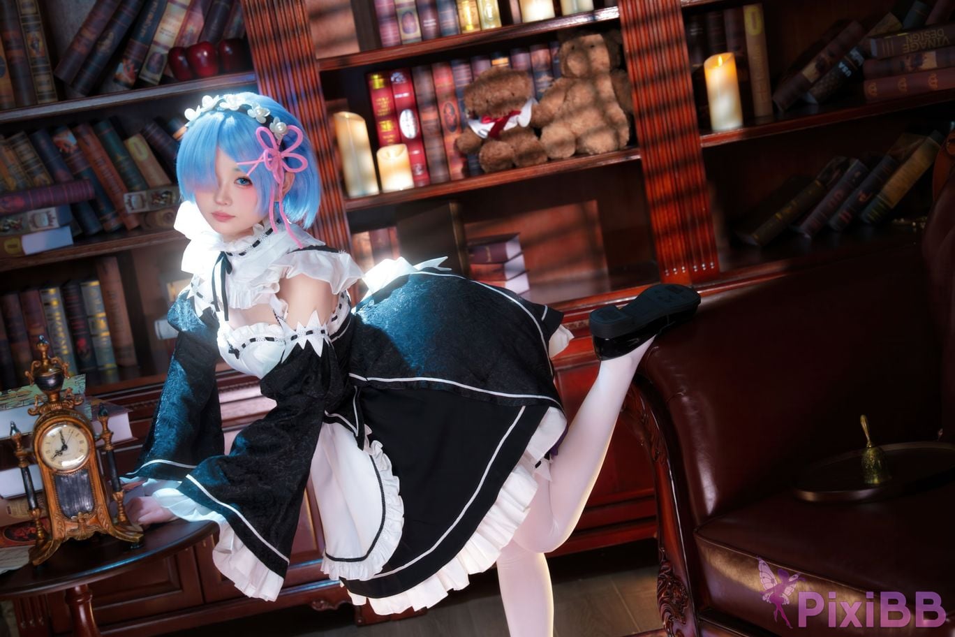 Cosplayer Young water bell coat Rem ReZero Re0 PixiBB.COM 016