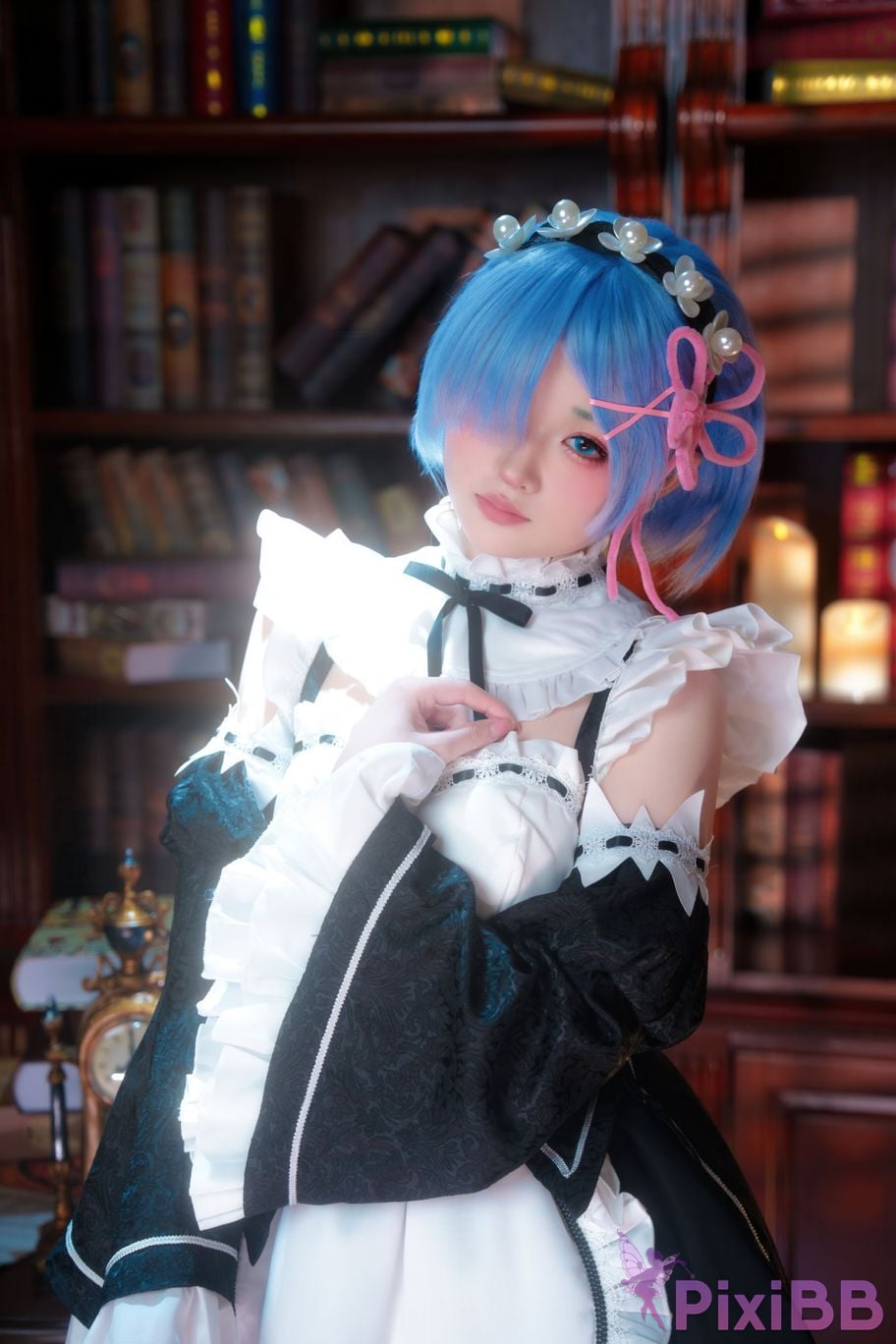 Cosplayer Young water bell coat Rem ReZero Re0 PixiBB.COM 043