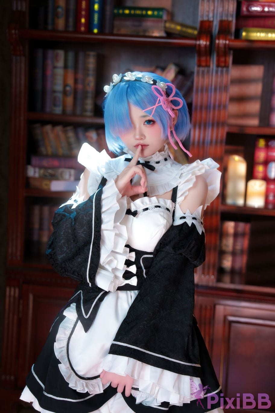Cosplayer Young water bell coat Rem ReZero Re0 PixiBB.COM 065