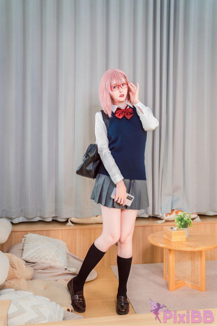 Cosplayer Natsuko Xia Xiazi 2.5 The temptation of dimensions Tianno Lisha school uniform PixiBB.COM 001