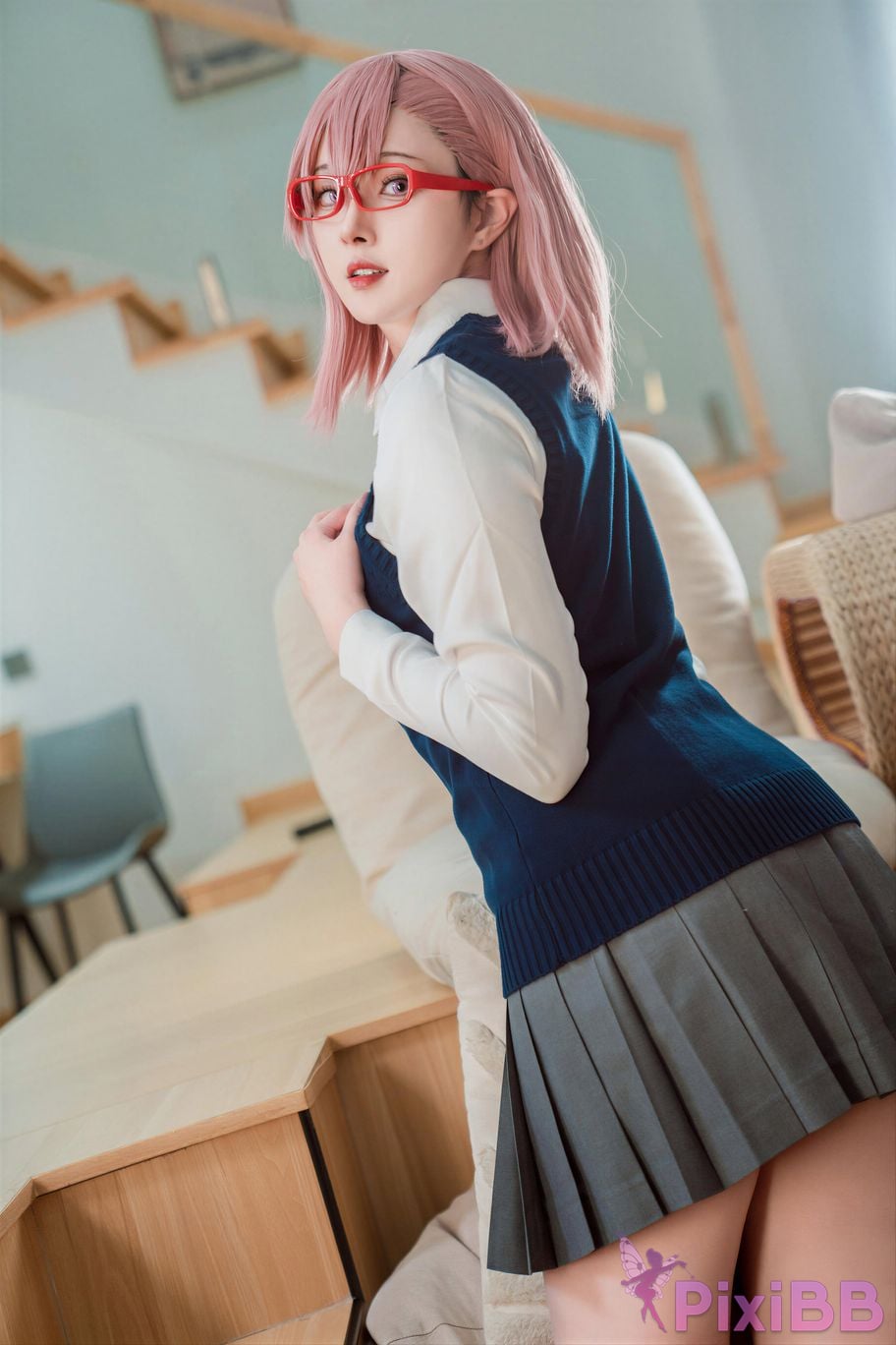 Cosplayer Natsuko Xia Xiazi 2.5 The temptation of dimensions Tianno Lisha school uniform PixiBB.COM 002
