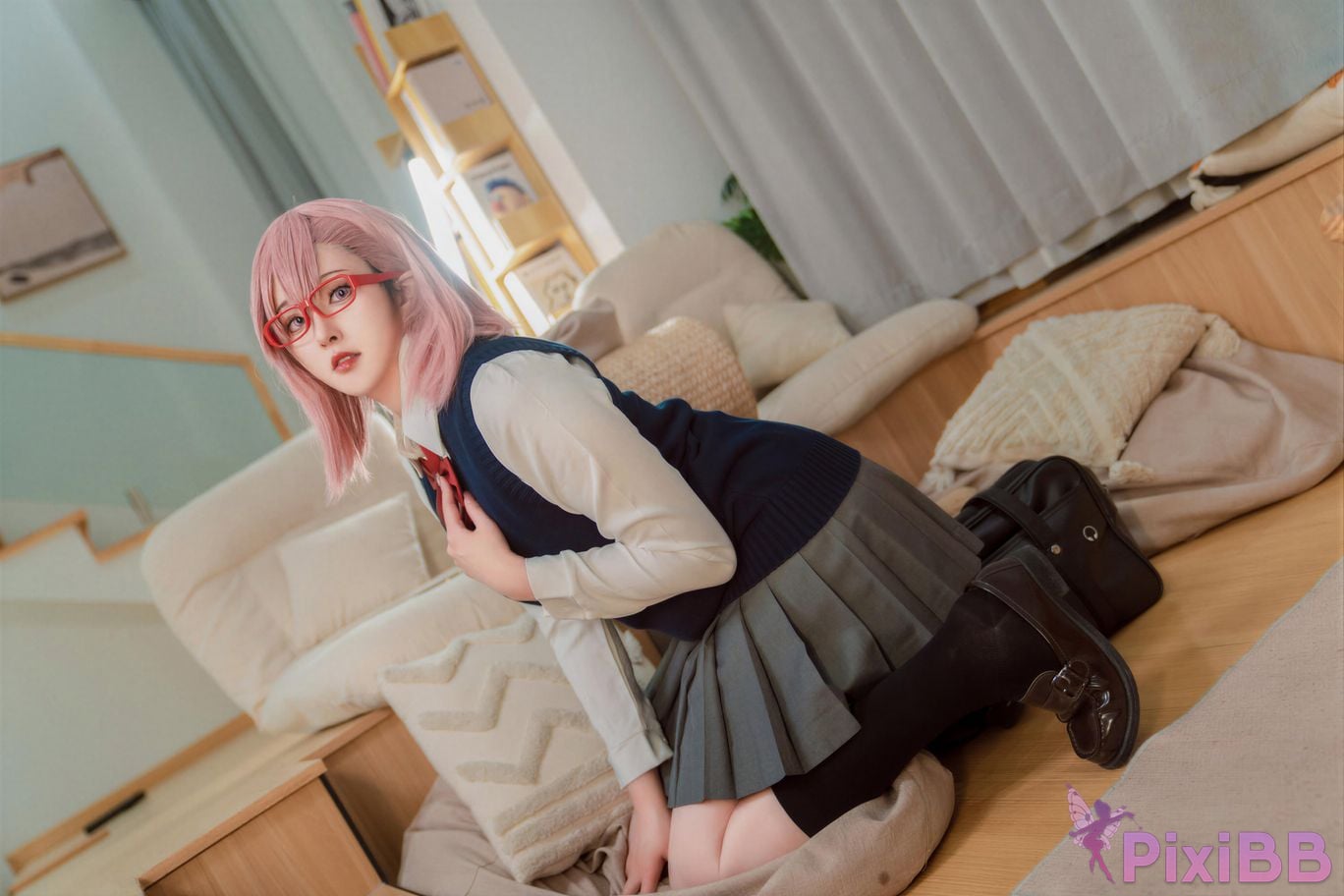 Cosplayer Natsuko Xia Xiazi 2.5 The temptation of dimensions Tianno Lisha school uniform PixiBB.COM 004