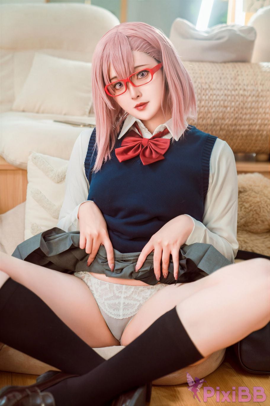 Cosplayer Natsuko Xia Xiazi 2.5 The temptation of dimensions Tianno Lisha school uniform PixiBB.COM 007