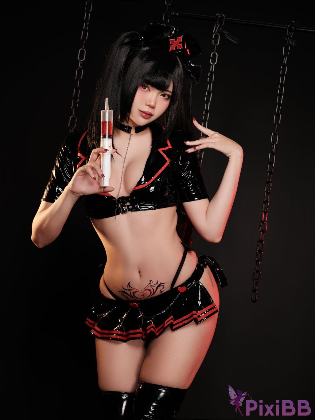 Coser ZinieQ Kurumi Dark Nurse Cosplay PixiBB.COM 012