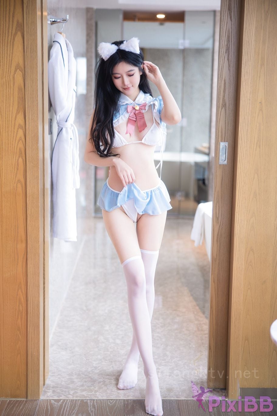 No watermark for in app purchases Xie Xiaoan white silk kitten PixiBB.COM 019