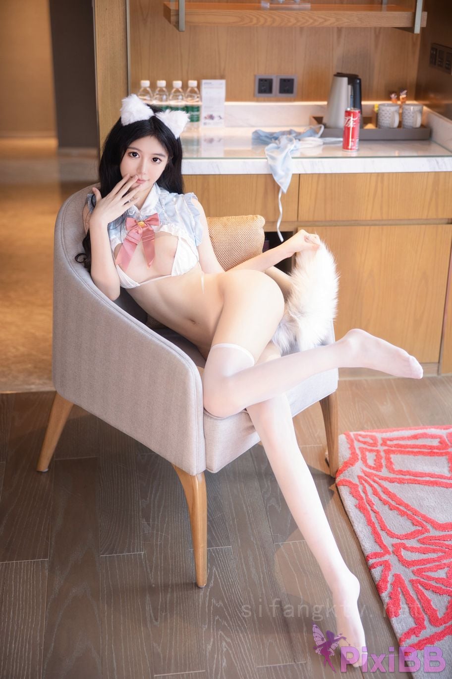 No watermark for in app purchases Xie Xiaoan white silk kitten PixiBB.COM 058