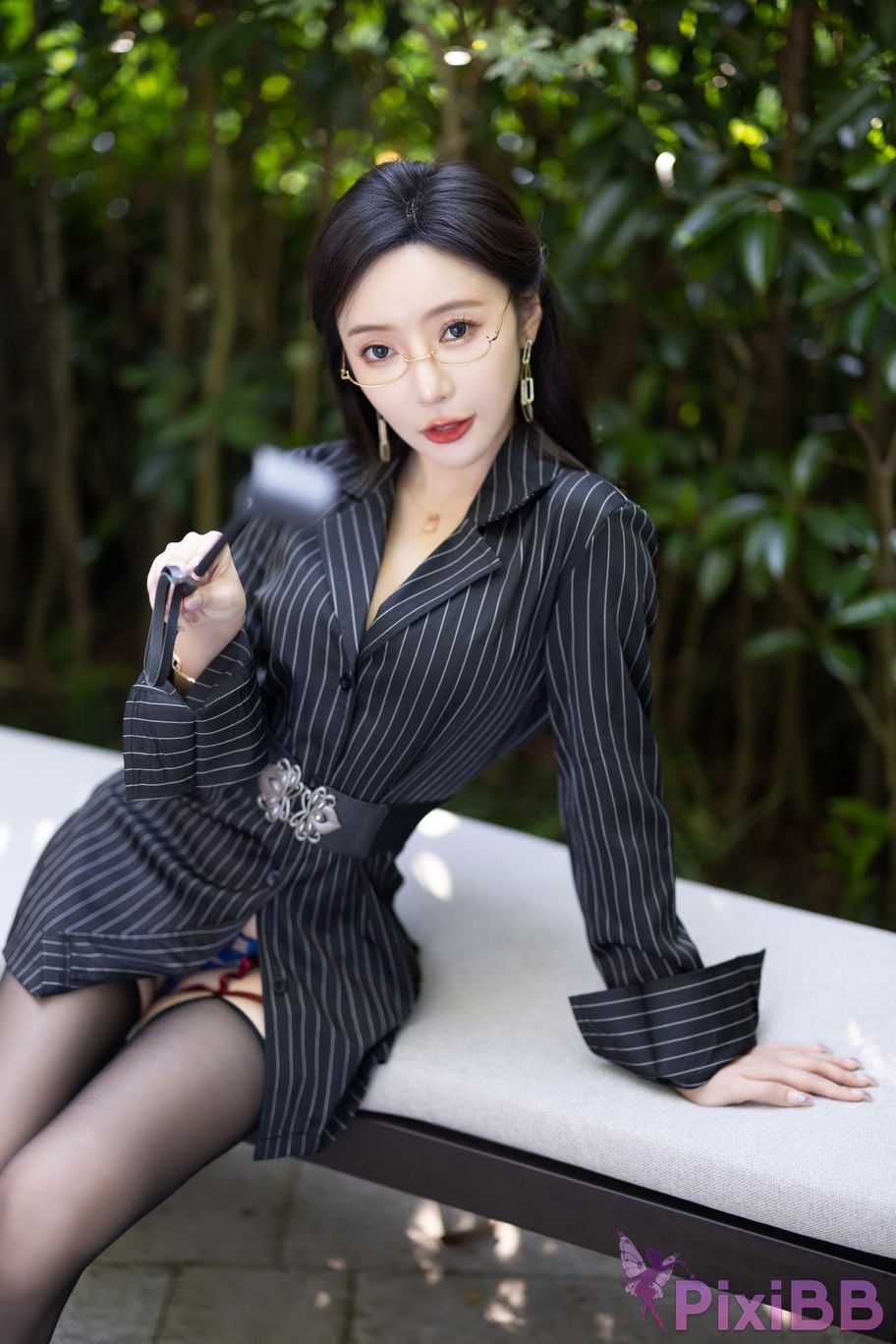 Built in no watermark Wang Xinyao Yanni Black Striped Sister PixiBB.COM 007