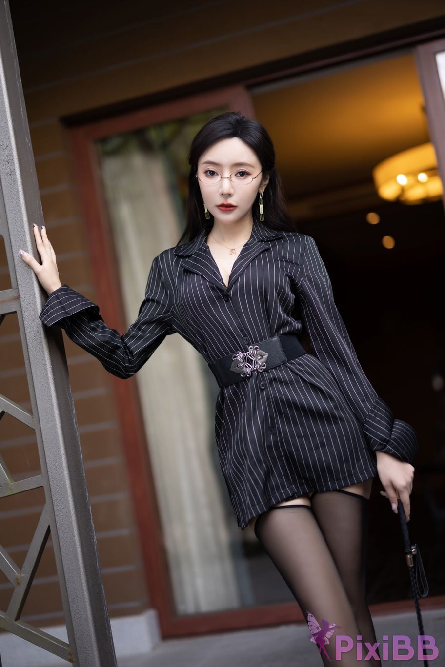 Built in no watermark Wang Xinyao Yanni Black Striped Sister PixiBB.COM 021