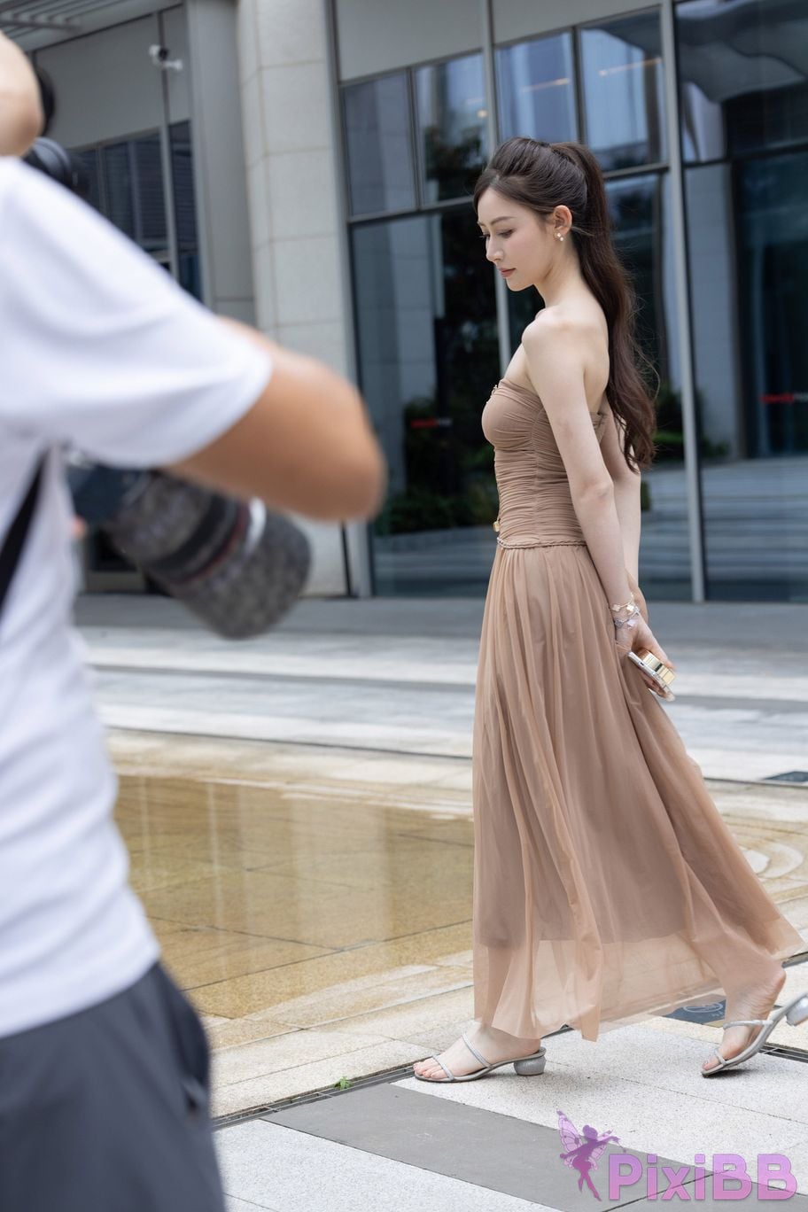Featured Street Photography Works No.5547 Minmin goddess tube top gauze dress PixiBB.COM 129