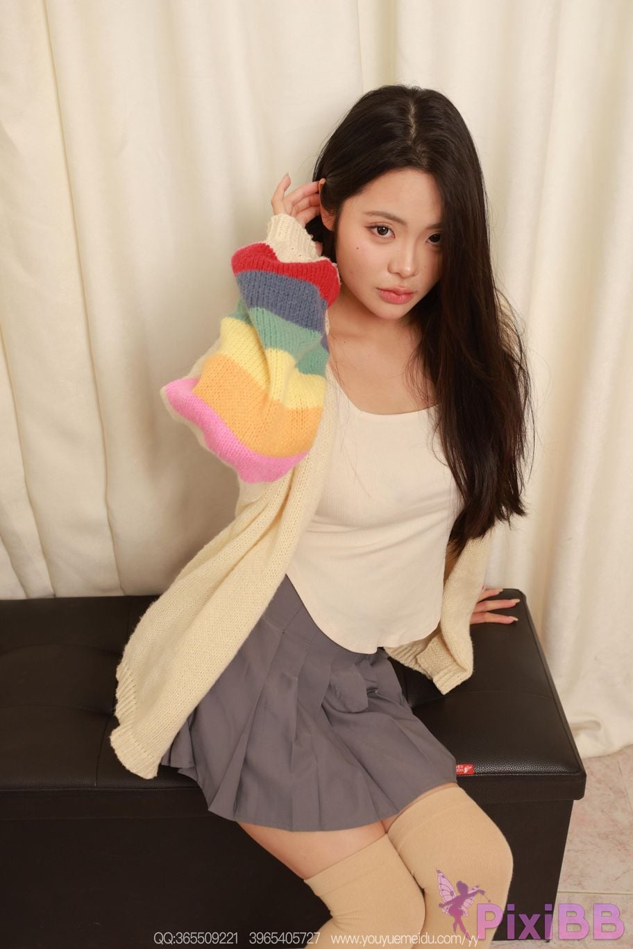 IESS Strange thoughts and interests No.2228 Rabbit Flesh colored over knee socks PixiBB.COM 076