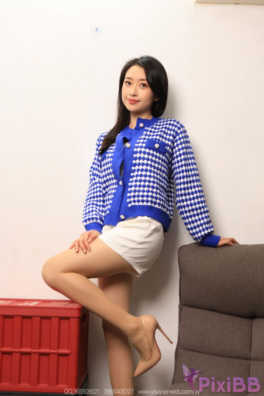IESS Strange thoughts and interests No.2230 Xiaojie Blue sweater cardigan PixiBB.COM 063