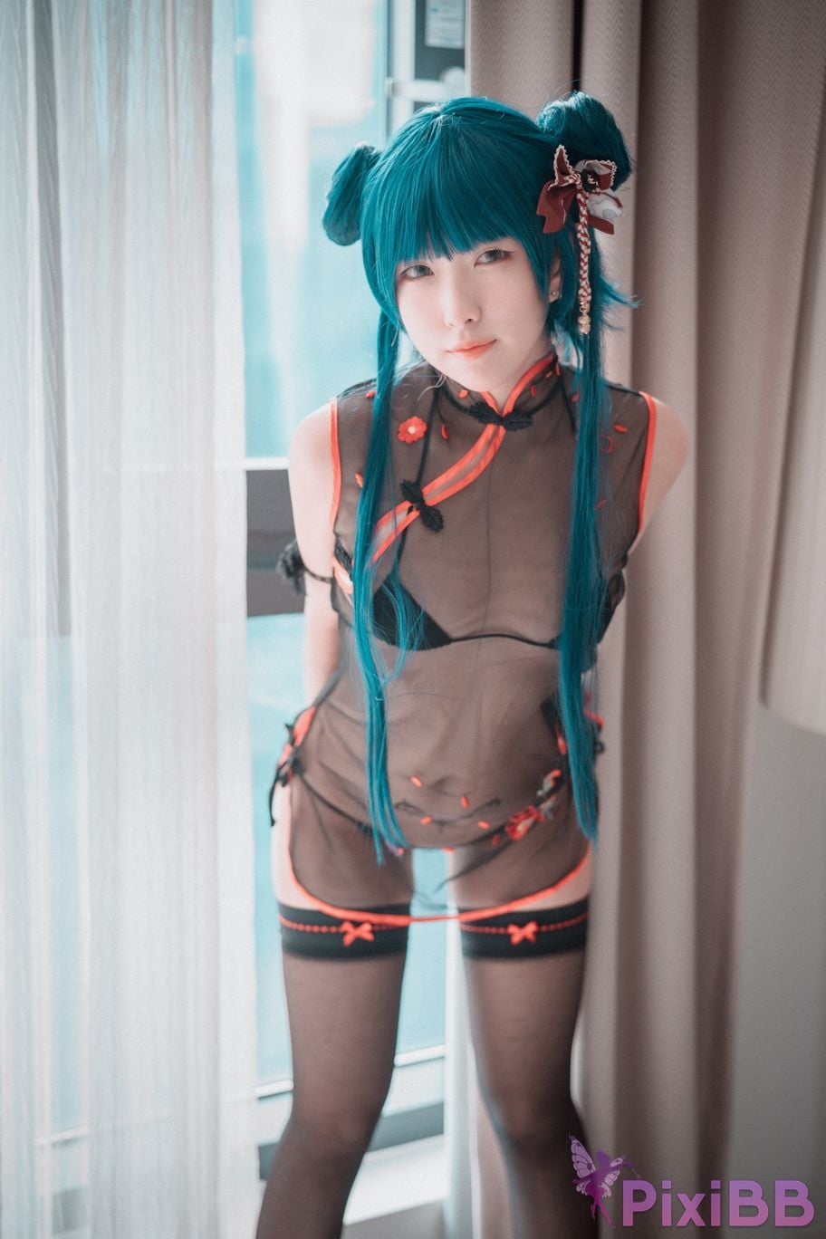 DJAWA Photo Sonson Sheer Qipao Girl PixiBB.COM 009