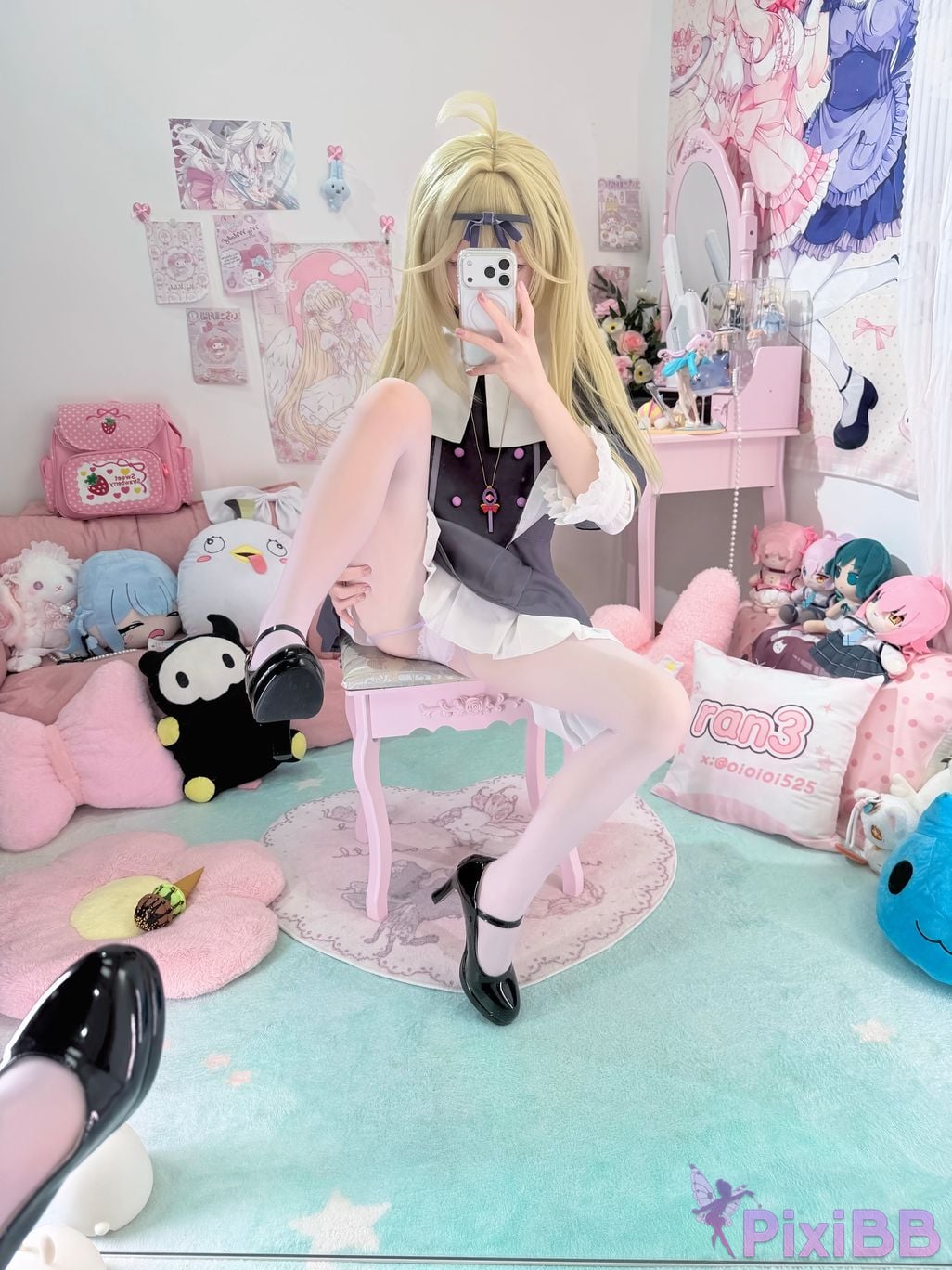 Cosplayer Somezo ran3 luluka White stockings and cool pajamas PixiBB.COM 012