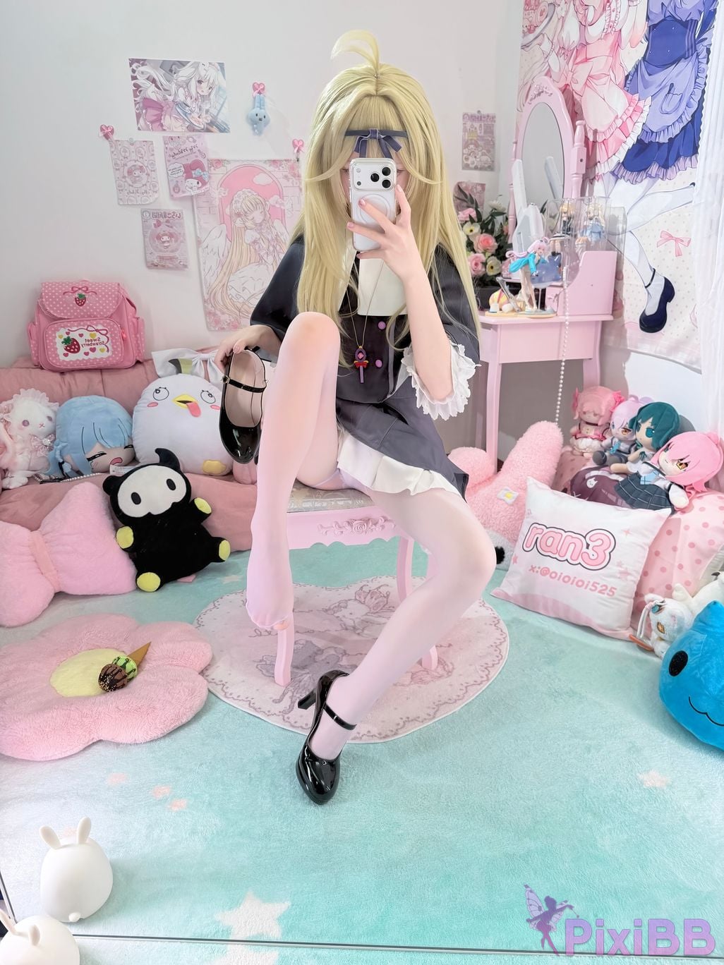 Cosplayer Somezo ran3 luluka White stockings and cool pajamas PixiBB.COM 013