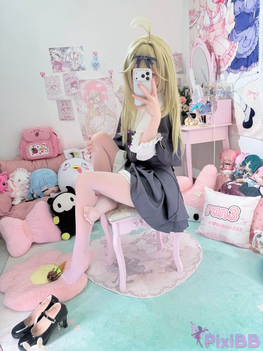 Cosplayer Somezo ran3 luluka White stockings and cool pajamas PixiBB.COM 028